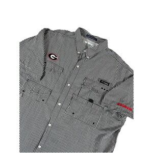 Columbia PFG Super Bonehead Georgia Bulldogs Black White Fishing Shirt Men's XXL